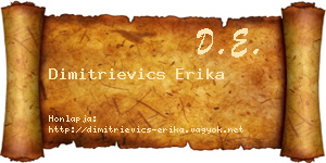 Dimitrievics Erika névjegykártya